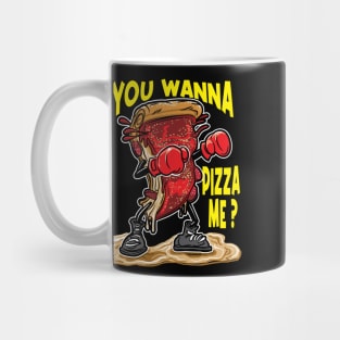 Wanna Pizza Me Slice of Deep Dish Pizza with boxing gloves Mug